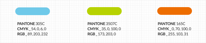 전용색상 1. PANTONE 305C CMYK_54,0,6,0 RGB 89,203,232 3. PANTONE 165C CMYK_0,70,100,0 RGB 255,103,31
